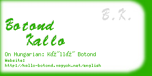 botond kallo business card